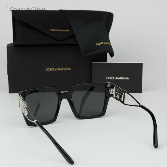 BRAND NEW D&G DG4446B 501/87  Black Silver Dark Gray Square Women Sunglasses main image 8